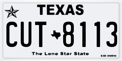 TX license plate CUT8113