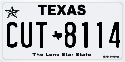 TX license plate CUT8114