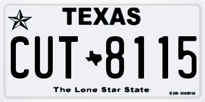 TX license plate CUT8115