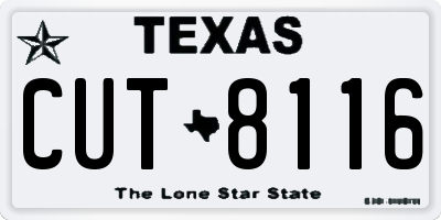 TX license plate CUT8116