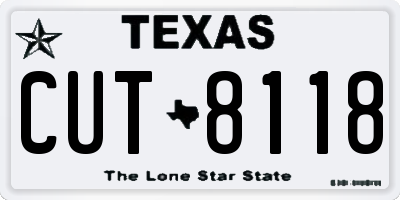TX license plate CUT8118