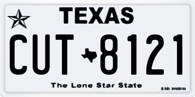 TX license plate CUT8121
