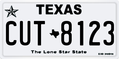 TX license plate CUT8123