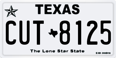 TX license plate CUT8125