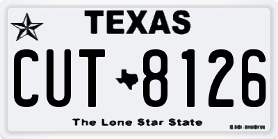 TX license plate CUT8126