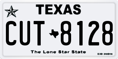 TX license plate CUT8128