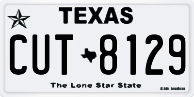 TX license plate CUT8129