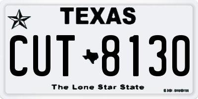TX license plate CUT8130