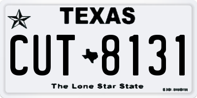 TX license plate CUT8131