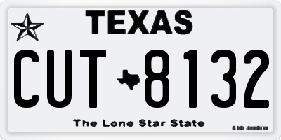 TX license plate CUT8132