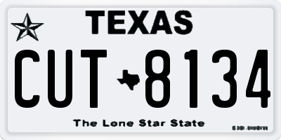 TX license plate CUT8134