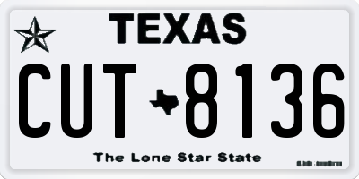 TX license plate CUT8136