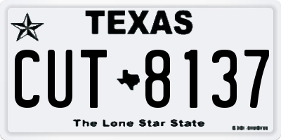 TX license plate CUT8137