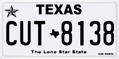 TX license plate CUT8138