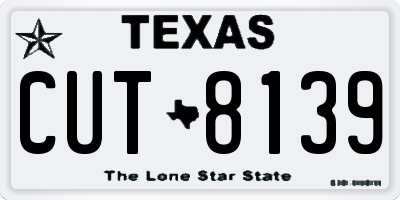 TX license plate CUT8139