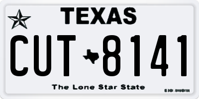 TX license plate CUT8141
