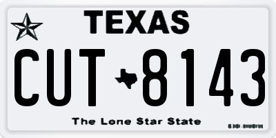 TX license plate CUT8143