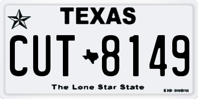 TX license plate CUT8149