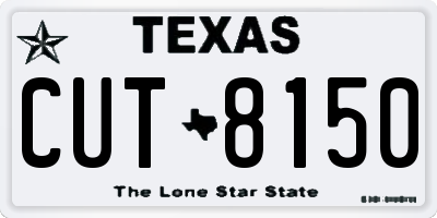 TX license plate CUT8150