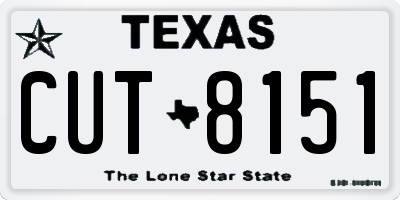TX license plate CUT8151