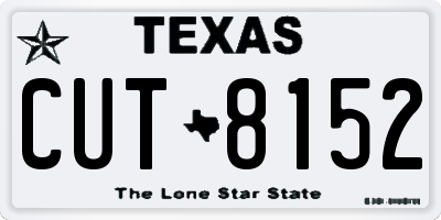 TX license plate CUT8152