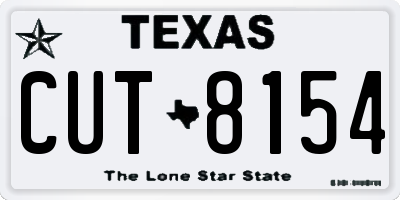TX license plate CUT8154