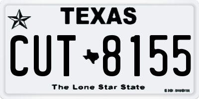 TX license plate CUT8155