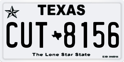 TX license plate CUT8156