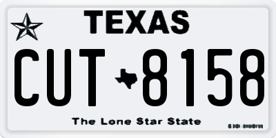 TX license plate CUT8158
