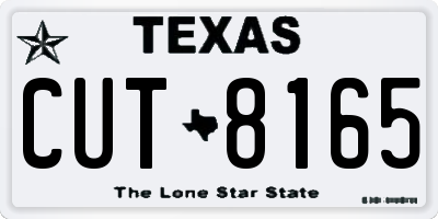 TX license plate CUT8165