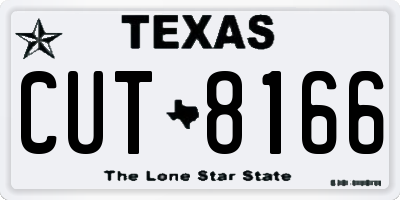 TX license plate CUT8166
