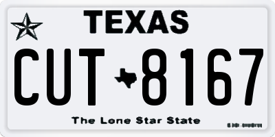 TX license plate CUT8167