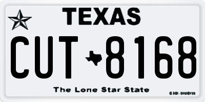 TX license plate CUT8168
