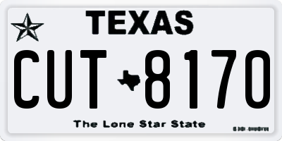 TX license plate CUT8170