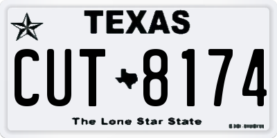 TX license plate CUT8174