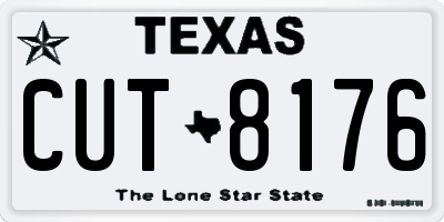 TX license plate CUT8176