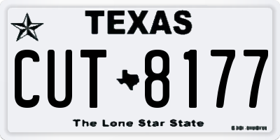 TX license plate CUT8177