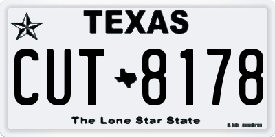 TX license plate CUT8178