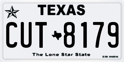 TX license plate CUT8179