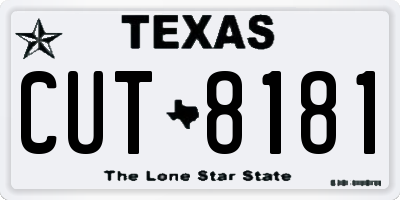 TX license plate CUT8181
