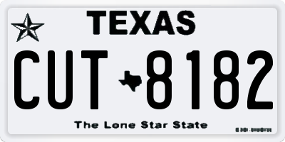 TX license plate CUT8182