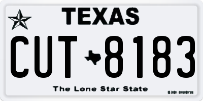 TX license plate CUT8183