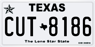 TX license plate CUT8186