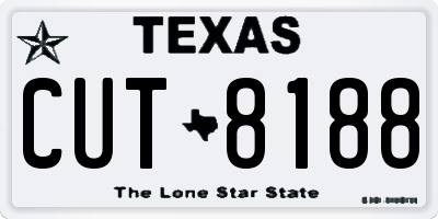TX license plate CUT8188