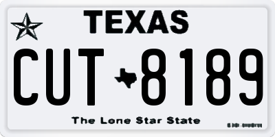 TX license plate CUT8189