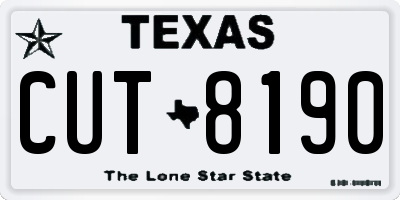 TX license plate CUT8190