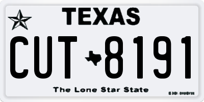 TX license plate CUT8191