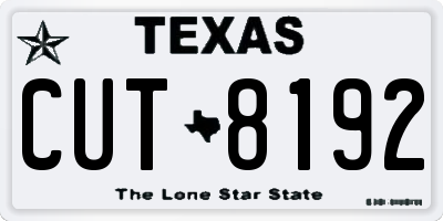 TX license plate CUT8192