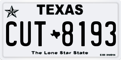 TX license plate CUT8193