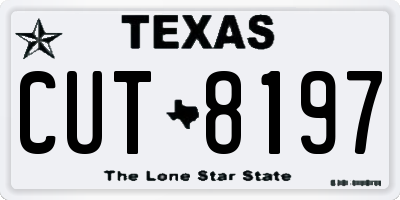 TX license plate CUT8197